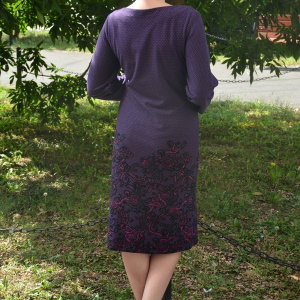 Rochie de zi, de culoare mov, croi moderrn - Img 4