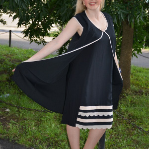 Rochie deosebita pentru ocazie, culoare neagra cu detalii pudra - Img 3
