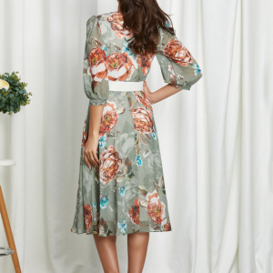 Rochie Dida Kaki Floral - Img 3
