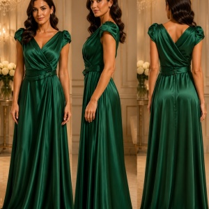 Rochie eleganta Ermine, nuanra de verde - Img 4