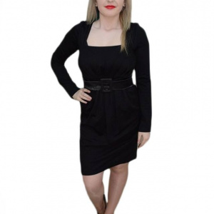 Rochie feminina , de culoare neagra, decolteu generos - Img 1