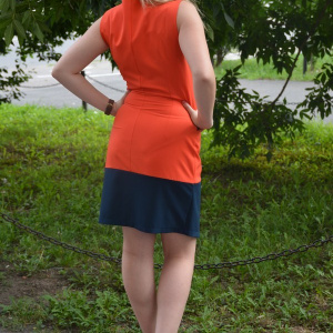 Rochie feminina de primavara-vara, bicolora - Img 4