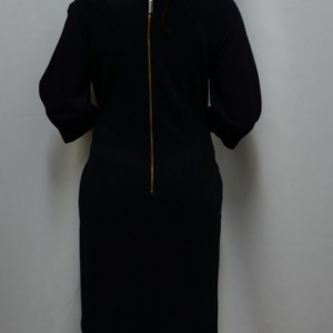 Rochie la moda, nuanta de negru-alb, imprimeu cu flori trendy - Img 7