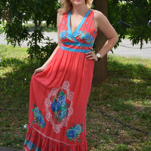 Rochie lejera, de vara, lungime maxi, culoare rosie - Img 5
