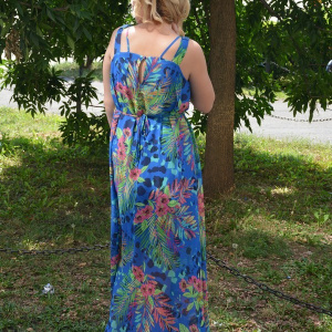 Rochie lunga din voal multicolor - Img 5