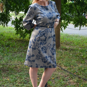 Rochie moderna, de culoare bleumarin, cu o curea - Img 4