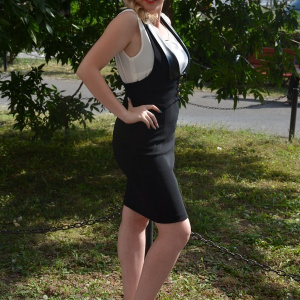 Rochie moderna de culoare negra, cu insertie de piele - Img 3