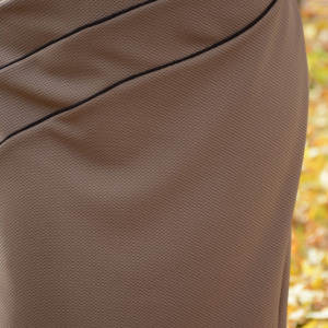 Rochie moderna, de toamna, nuanta maro, cambrata in talie - Img 2