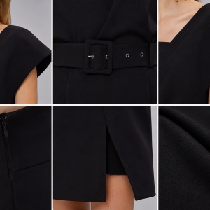 Rochie Naomi neagra din neopren cu un umar gol - Img 5