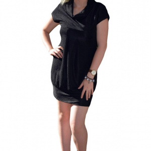 Rochie neagra, tinereasca, tip gogosar si mulata pe spate - Img 1