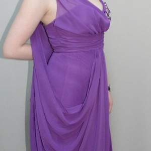 Rochie rafinata cu aspect de stil grecesc, culoare mov deschis - Img 5