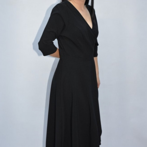 Rochie rafinata Eda,croi clos si decolteu in V,neagra - Img 3