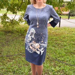Rochie rafinata model casual, de culoare albastra, masura mare - Img 2