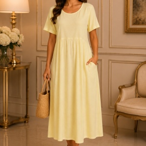 Rochie rafinata Raelynn, nuanta de galben