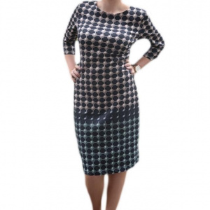 Rochie scurta de toamna, primavara, neagra cu buline colorate - Img 1