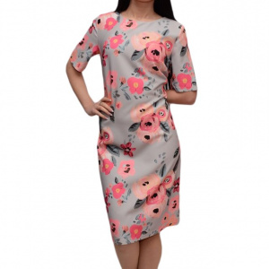 Rochie tinereasca cu imprimeu de flori viu colorate, de primavara - Img 1