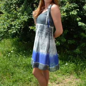 Rochie vaporoasa de vara, material subtire cu design multicolor - Img 4