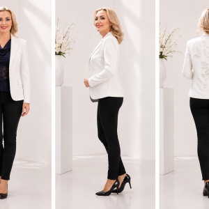 Sacou deosebit, office, design aparte, tineresc, de culoare bej - Img 2