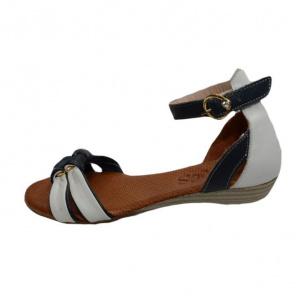 Sanda confortabila, de culoare bleumarin-alb, cu talpa joasa - Img 1