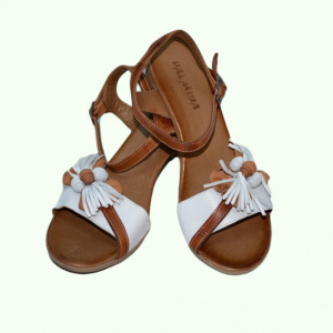 Sanda maro, comoda, cu toc gros de 5 cm, funda decorativa - Img 3