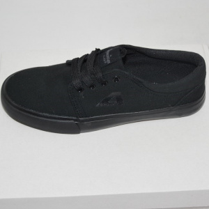 Tenis clasic din material de panza negru cu talpa flexibila, joasa - Img 3