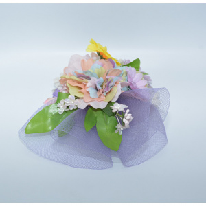 Agraf tip palarie ,model elegant cu flori,multicolor - Img 5