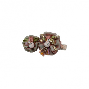 Agrafa model cu doua flori,nuanta multicolor - Img 1