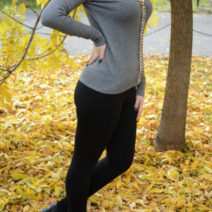 Bluza casual, gri, de marime universala, cu design auriu - Img 4