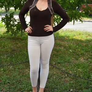 Bluza de ocazie, de culoare maro, model simplist, cu strasuri - Img 6