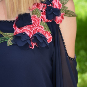 Bluza Divine,decupaj la nivelul umeriilor,nuanata de bleumarin - Img 6