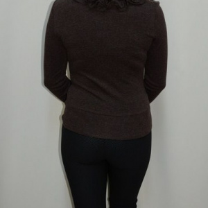Bluza in nuanta de maro, material usor elasitc, nasturi - Img 5