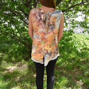 Bluza lejera fara maneca si design multicolor, primavara-vara - Img 4