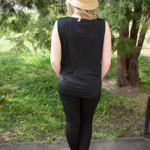 Bluza neagra cu model de buline argintii, iesite usor in relief - Img 5