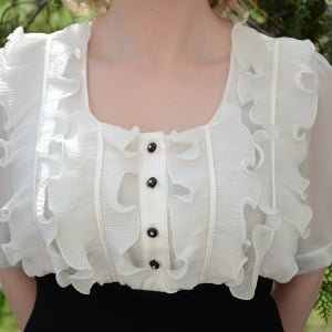 Bluze de ocazie, design elegant, de culoare alb-negru - Img 4