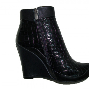 Botina moderna, cu platforma ,culoare neagra - Img 2