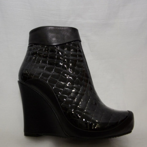 Botina moderna, cu platforma ,culoare neagra - Img 4