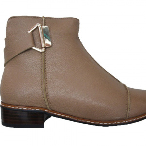 Botina moderna cu varf usor alungit, neagra, cu design de cusaturi - Img 2
