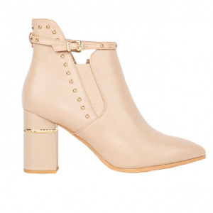 Botine Nevada cu design rock si bereta ,nuanta de bej - Img 1