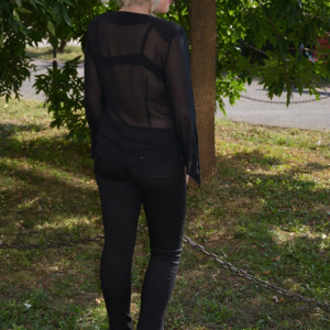 Camasa eleganta, de culoare neagra, cu maneci evazate - Img 4