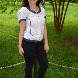Camasa Elena cu model perforat,nuanat de alb - Img 4