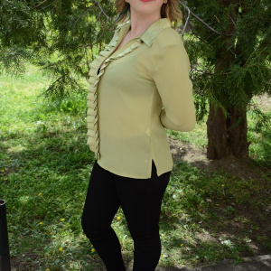 Camasa fashion verde deschis, material subtire transparent - Img 4