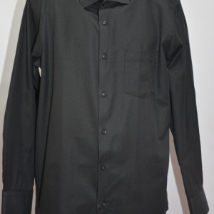 Camasa simpla, clasica, de culoare neagra cu maneca lunga - Img 3
