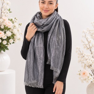 Esarfa de ocazie, model casual-elegant cu forma clasica,Argintie