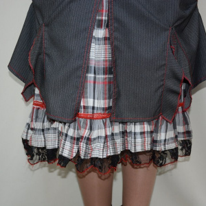 Fusta in tendinte, de culoare gri, imprimeu geometric - Img 6
