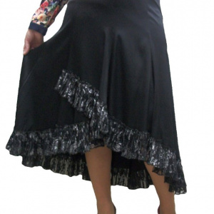 Fusta moderna, chic, cu trena discreta, in nuanta de negru - Img 1