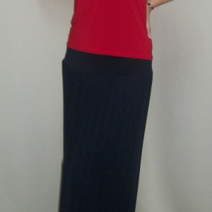 Fusta simpla, chic, cu design de pliuri, in nuanta de bleumarin - Img 7