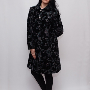 Jacheta eleganta cu croi drept, neagra cu design abstract colorat - Img 5