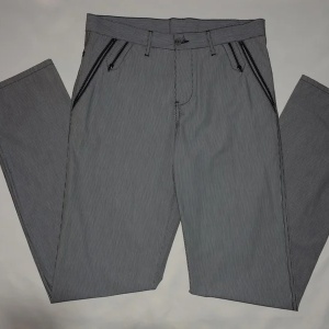 Pantalon barbati casual, de culoare gri cu dungi subtiri verticale - Img 3