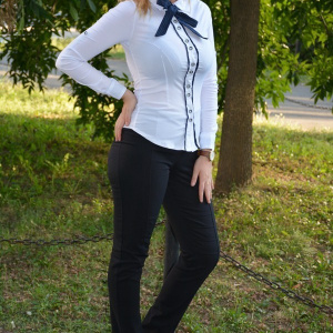 Pantalon casual cu croi cambrat, masura mare, nuanta neagra - Img 3