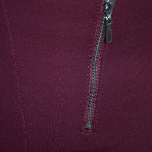 Pantalon casual de culoare marsala, model lung cu fermoare - Img 5